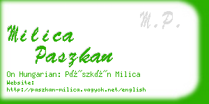 milica paszkan business card